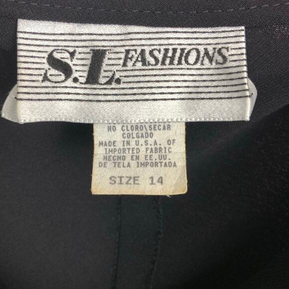 S.L.Fashions Vintage 90's Black Draped Neck Sleevless Midi Sheath Dress Size 14 - Picture 3 of 5